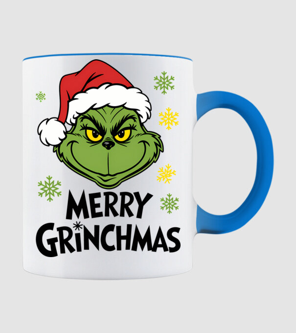 Merry Grinchmas fehér pólóra minta világoskék pólón