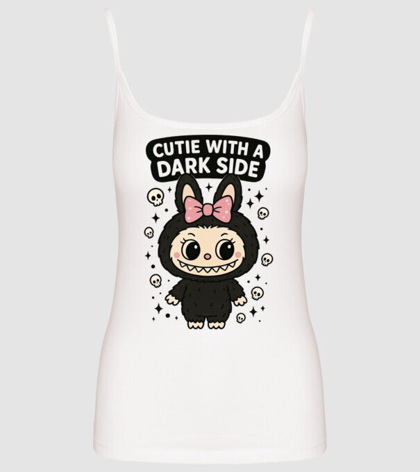 Cutie with a dark side minta fehér pólón