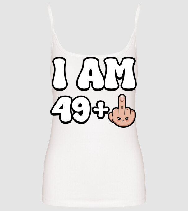 I am 49+1 minta fehér pólón