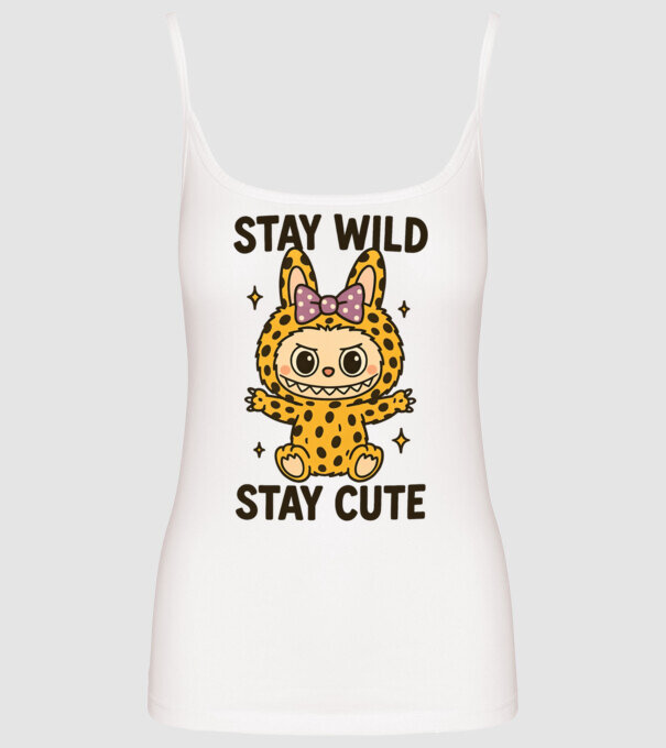 Stay wild, stay cute minta fehér pólón