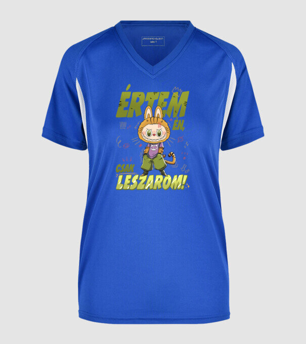 Értem én, csak leszarom Labubu minta királykék pólón