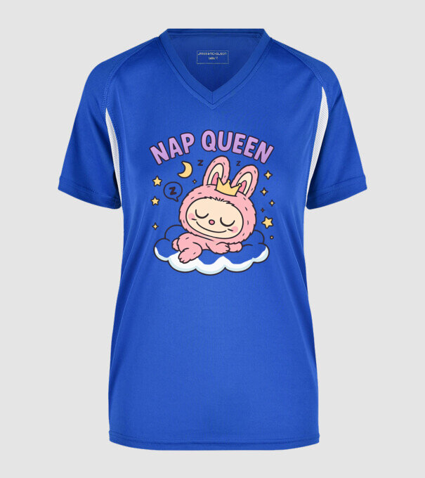 Nap Queen minta királykék pólón