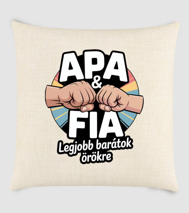 Apa és fia minta homokszín pólón