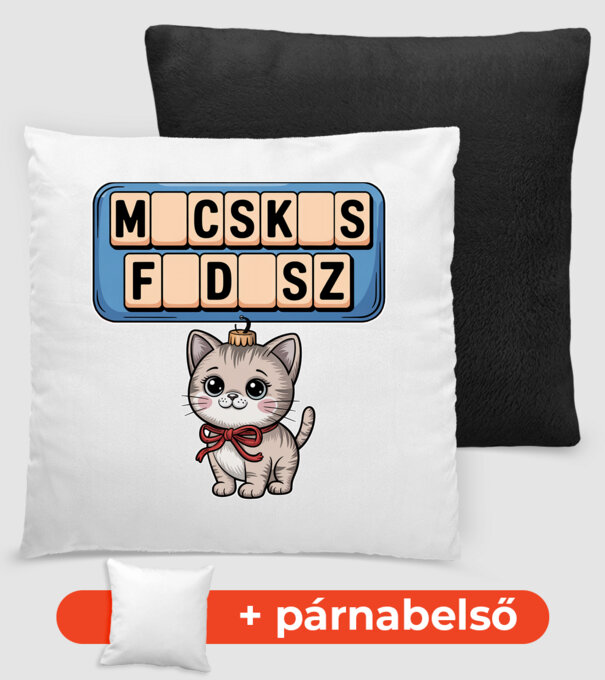 Macskás Fadísz minta fekete pólón