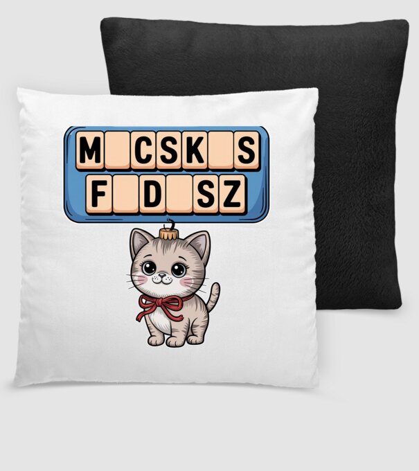 Macskás Fadísz minta fekete pólón