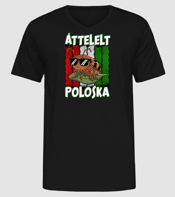 Áttelelt poloska vagyok Magyar minta fekete pólón