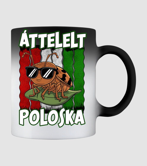 Áttelelt poloska vagyok Magyar minta fekete pólón