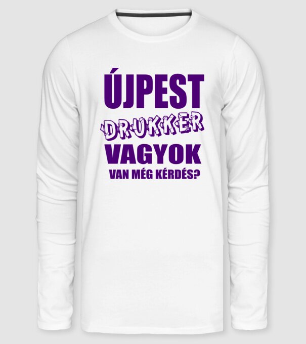 Újpest drukker minta fehér pólón