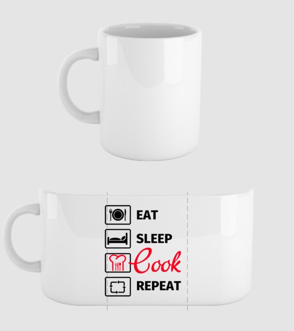 Cook repeat minta fehér pólón
