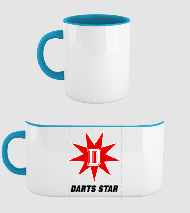 Darts Star - TDS minta világoskék pólón