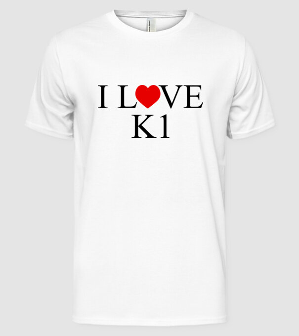 I Love K1 - Y0 minta fehér pólón