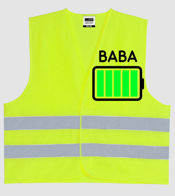 Baba Battery - Y0 minta neonsárga pólón