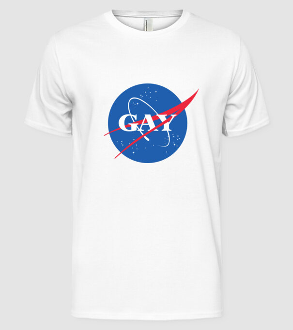 GAY (NASA stílus) minta fehér pólón