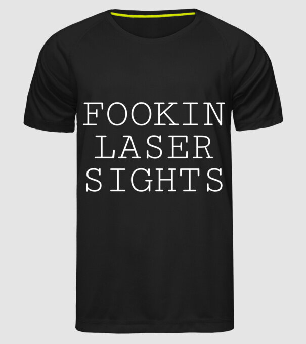 Laser sight minta fekete pólón