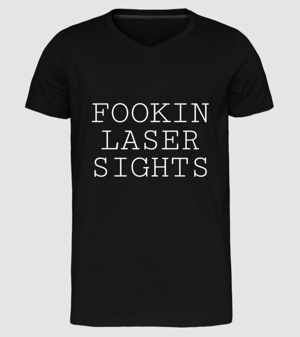 Laser sight minta fekete pólón