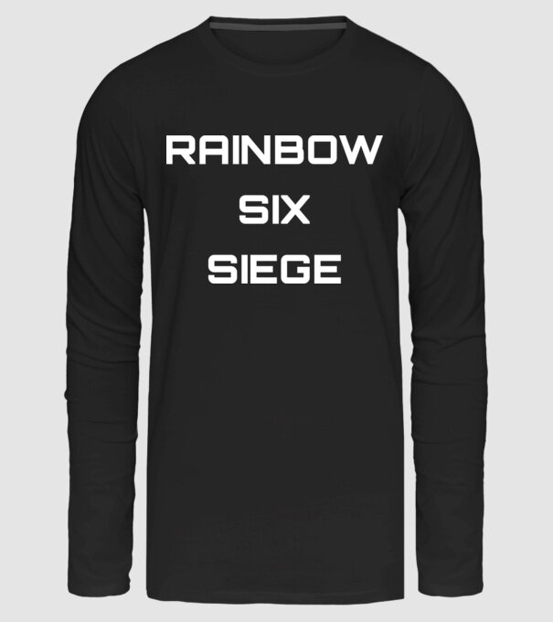 R6 minta fekete pólón