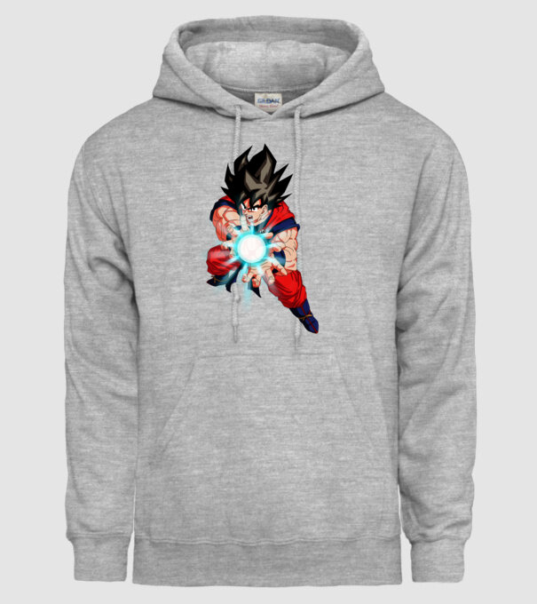 Goku Kamehameha minta szürke pólón