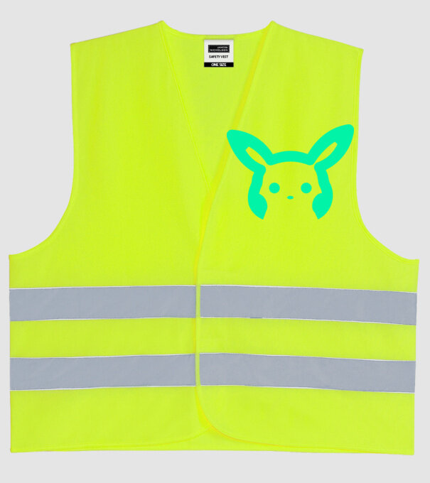 pikachu minta neonsárga pólón