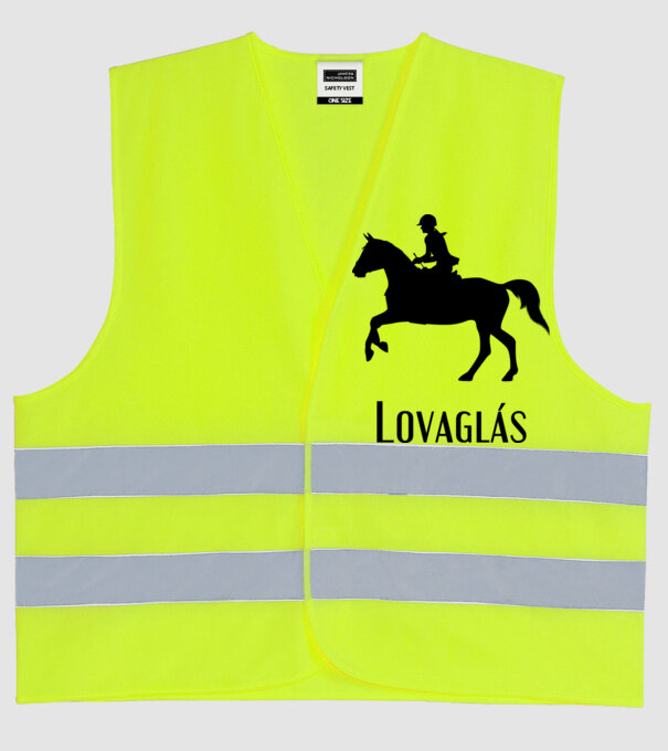 Lovaglás Olimpia minta neonsárga pólón