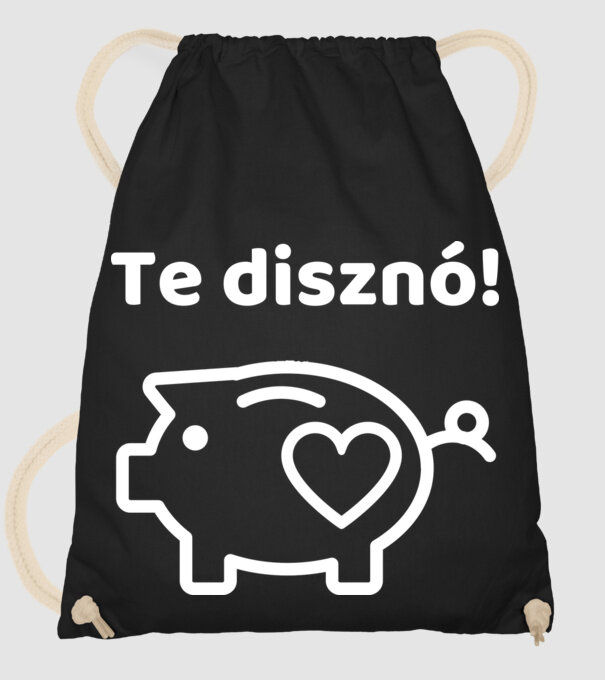 Disznó minta fekete pólón