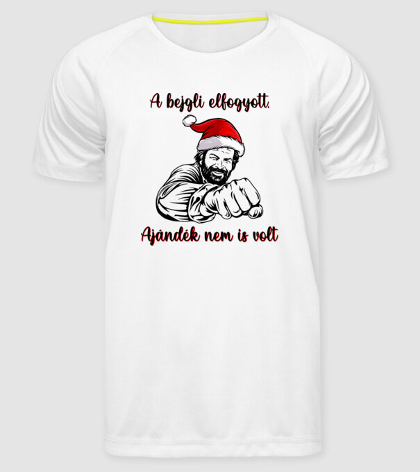A bejgli elfogyott, ajándék nem is volt Bud Spencer minta fehér pólón