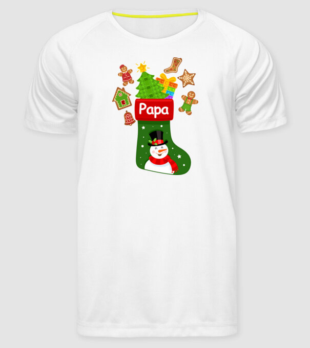 Papa zokni minta fehér pólón