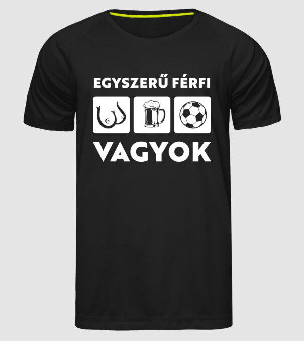 Egyszerű férfi vagyok minta fekete pólón