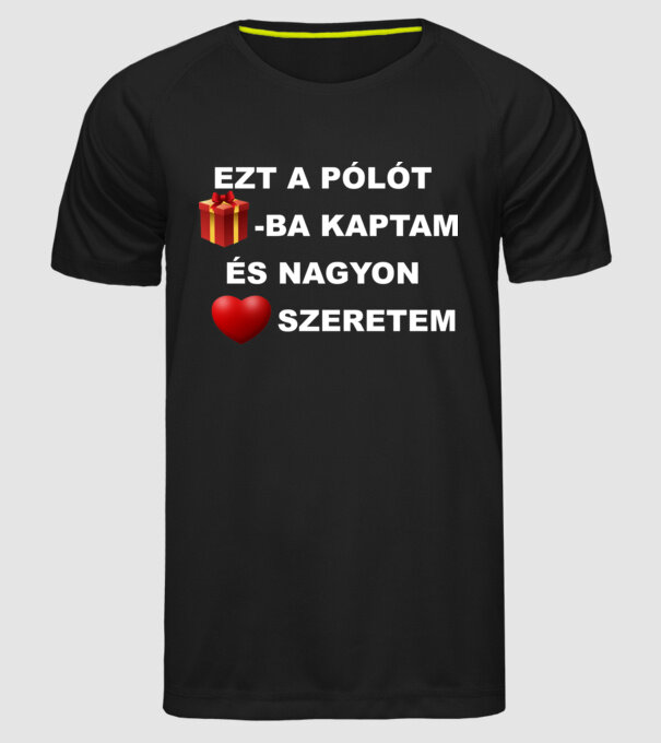 Ezt a pólót ajándékba kaptam minta fekete pólón