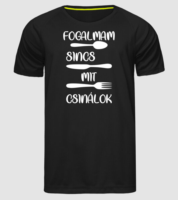 Fogalmam sincs mit csinálok minta fekete pólón