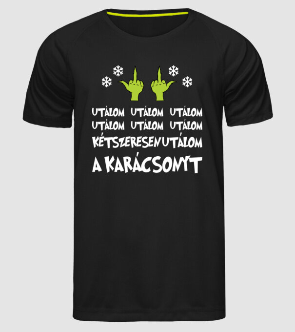 Grincs utálom a karácsonyt minta fekete pólón