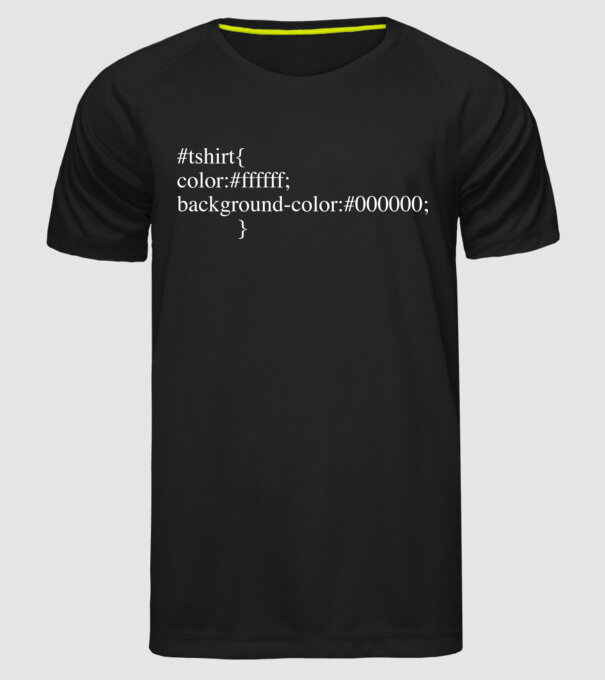 Programozó póló minta fekete pólón