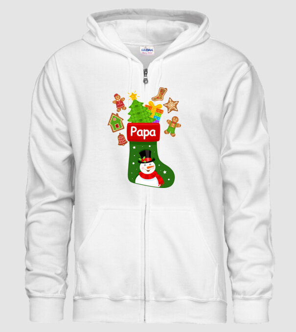 Papa zokni minta fehér pólón