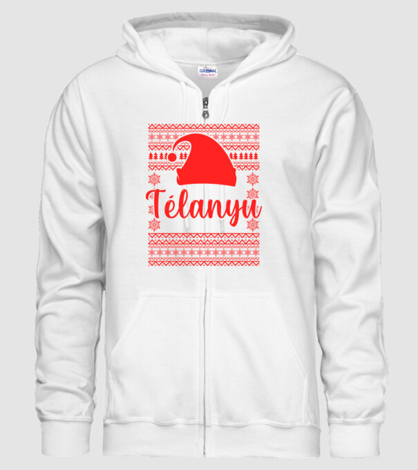 Télanyu minta fehér pólón