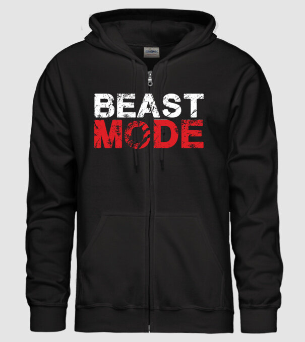Beast Mode fekete minta fekete pólón
