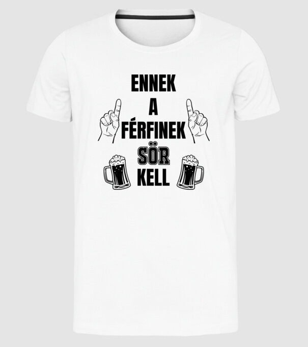 Ennek a férfinek sör kell minta fehér pólón