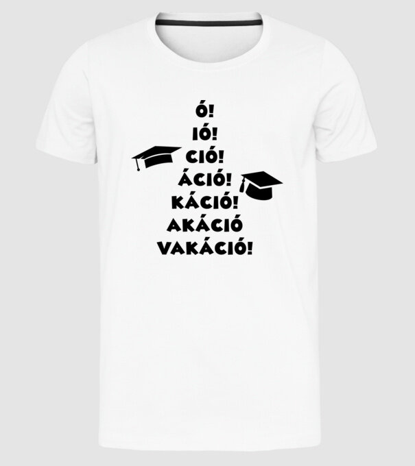 Vakáció póló minta fehér pólón