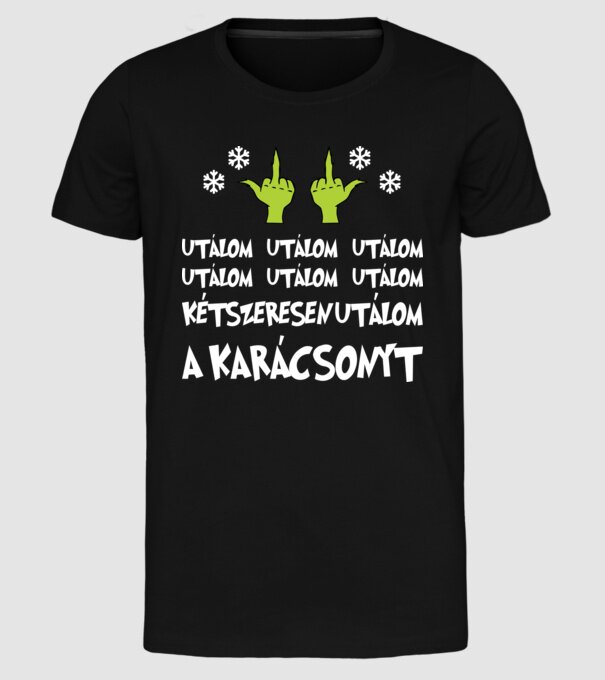 Grincs utálom a karácsonyt minta fekete pólón