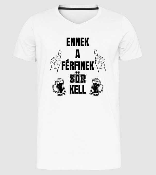 Ennek a férfinek sör kell minta fehér pólón