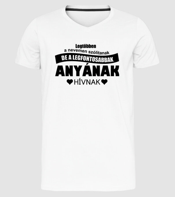 Legtöbben a nevemen szólítanak de a legfontosabbak anyának hívnak minta fehér pólón