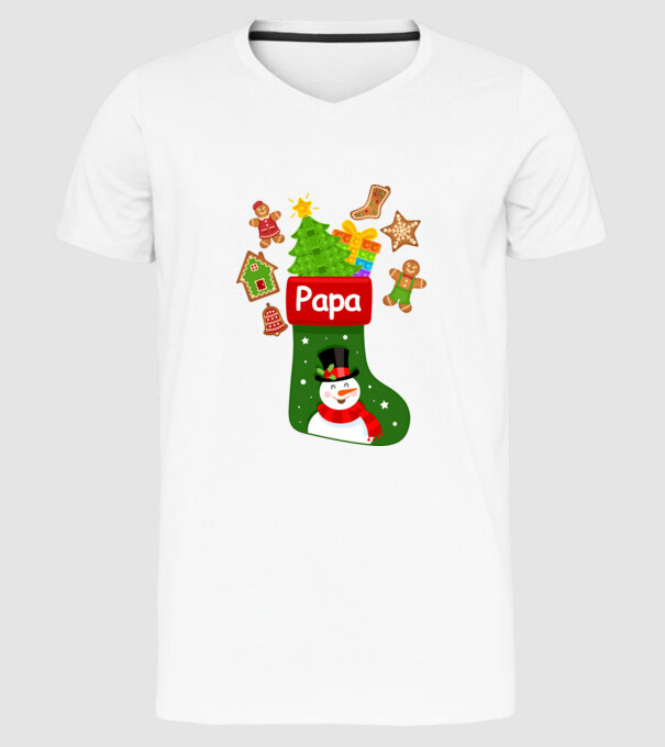 Papa zokni minta fehér pólón