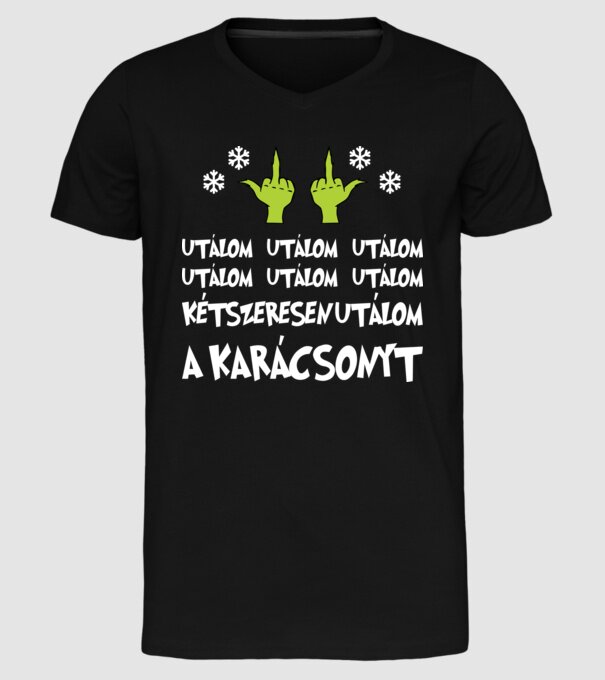 Grincs utálom a karácsonyt minta fekete pólón