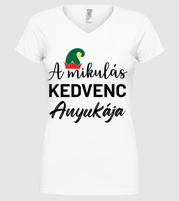 A mikulás kedvenc anyukája minta fehér pólón