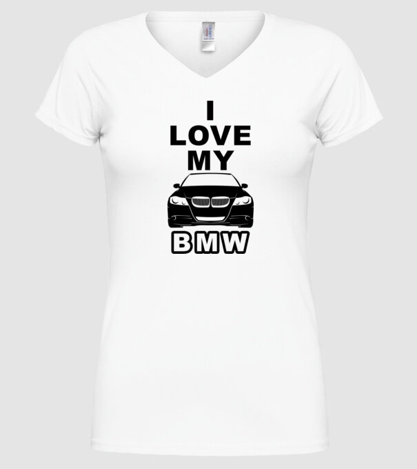 I love my BMW minta fehér pólón