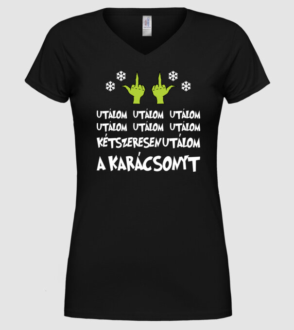 Grincs utálom a karácsonyt minta fekete pólón