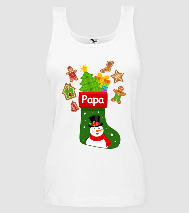 Papa zokni minta fehér pólón