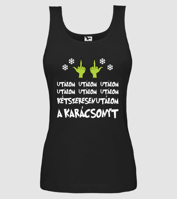 Grincs utálom a karácsonyt minta fekete pólón