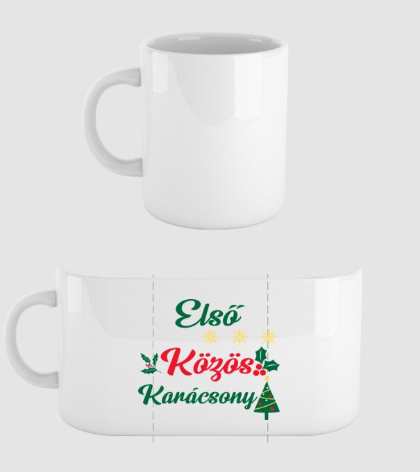 Első közös karácsony minta fehér pólón