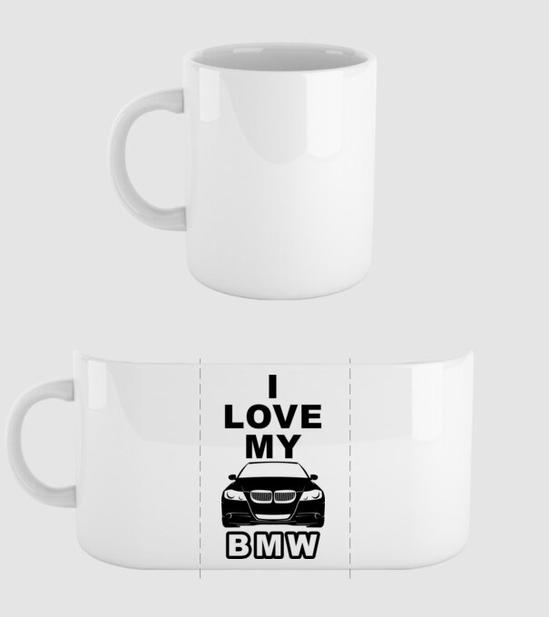 I love my BMW minta fehér pólón