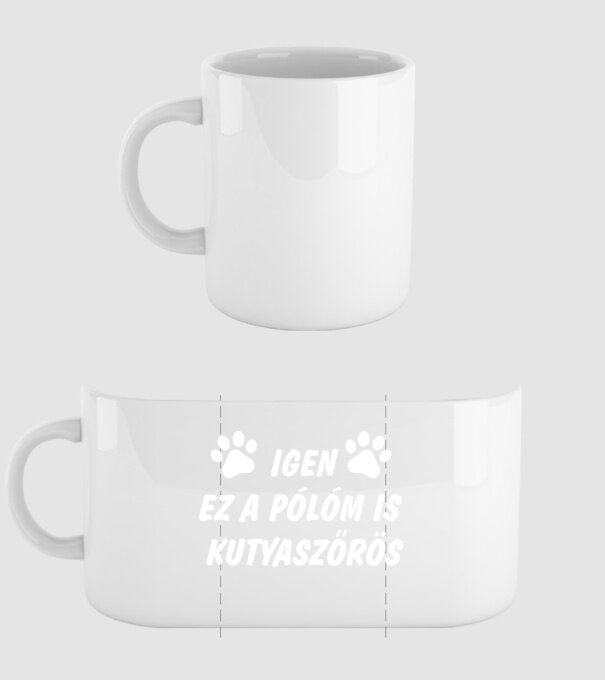 Igen, ez a pólóm is kutyaszőrös minta fehér pólón