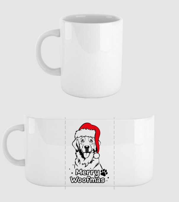 Merry Woofmas minta fehér pólón